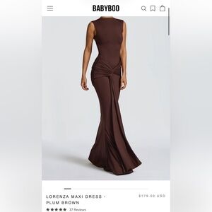 Babyboo Elegant Plum Brown Maxi Dress